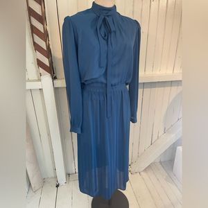 NWT Vintage 1980s Lizzy & johnny Disco Secretary Chiffon 3 Piece Dress